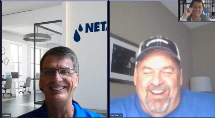 Marike Brits from Netafim South Africa chats to Jim Hunt and Tim Wolf on the Teams platform about their experiences with drip irrigation on maize.